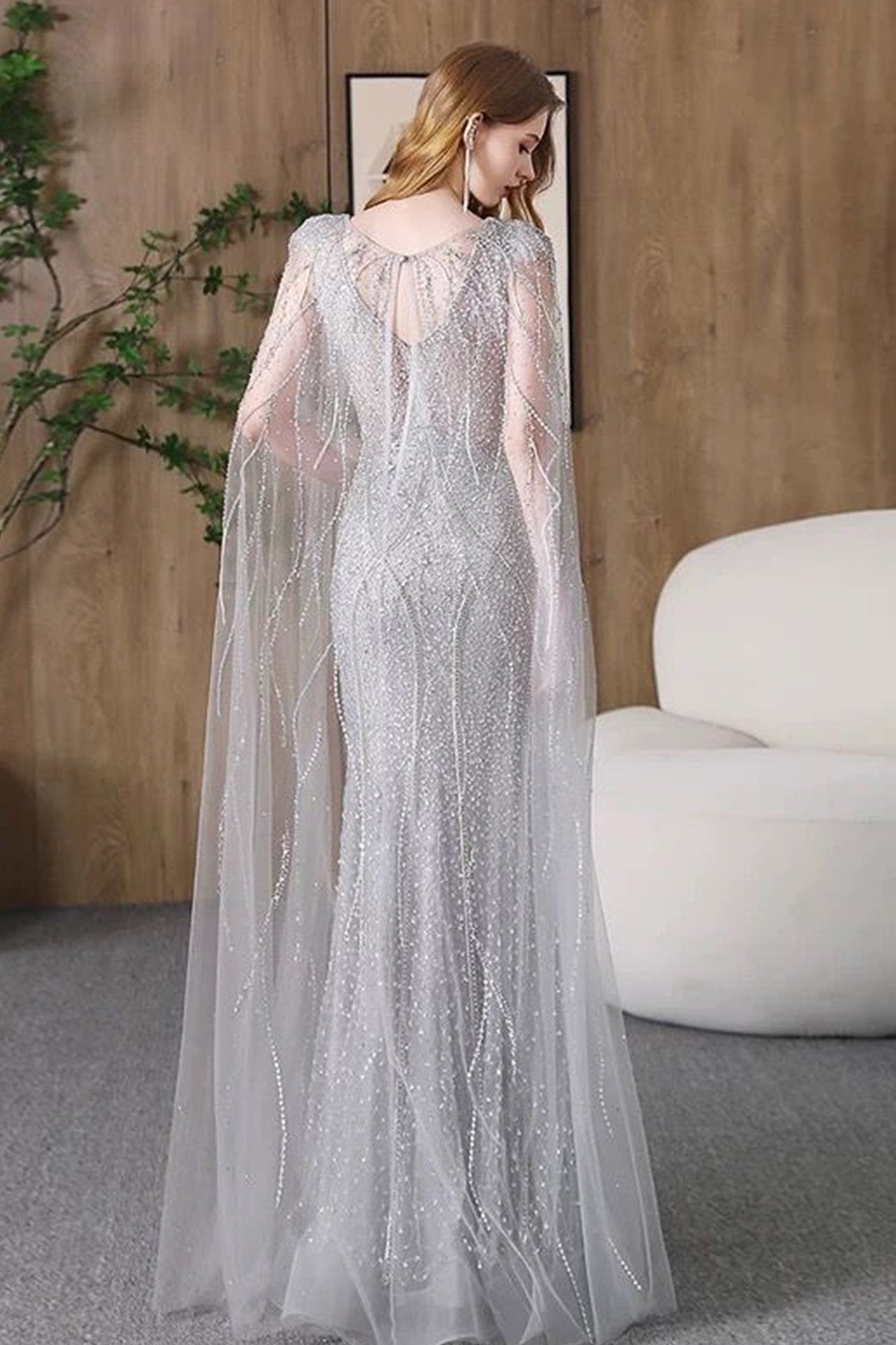 GH Cleo Silver With Cape Gown