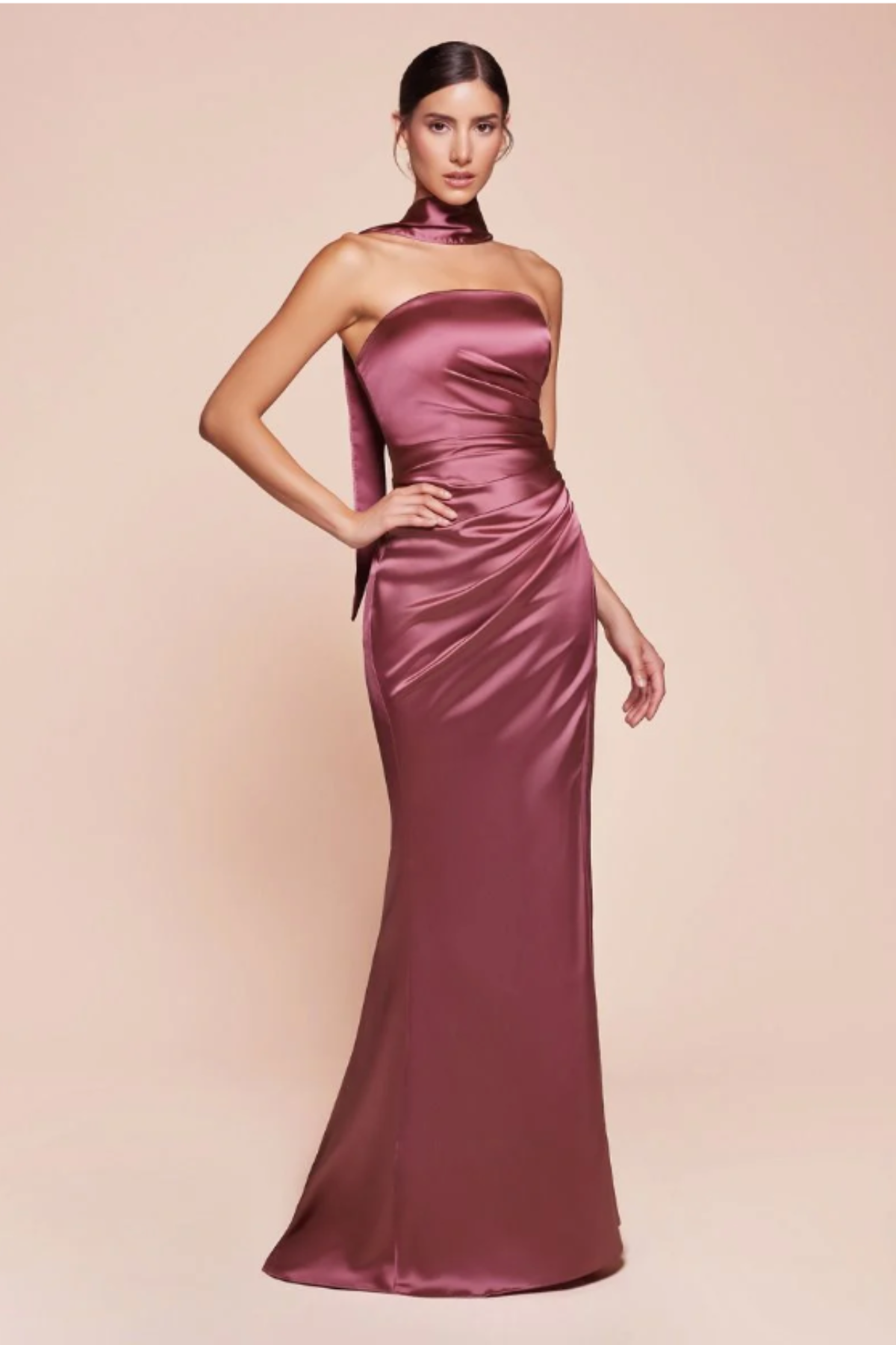 CD Theresa Mauve Satin Gown