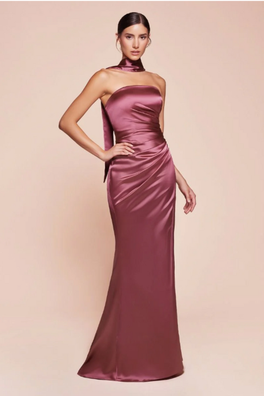 CD Theresa Mauve Satin Gown