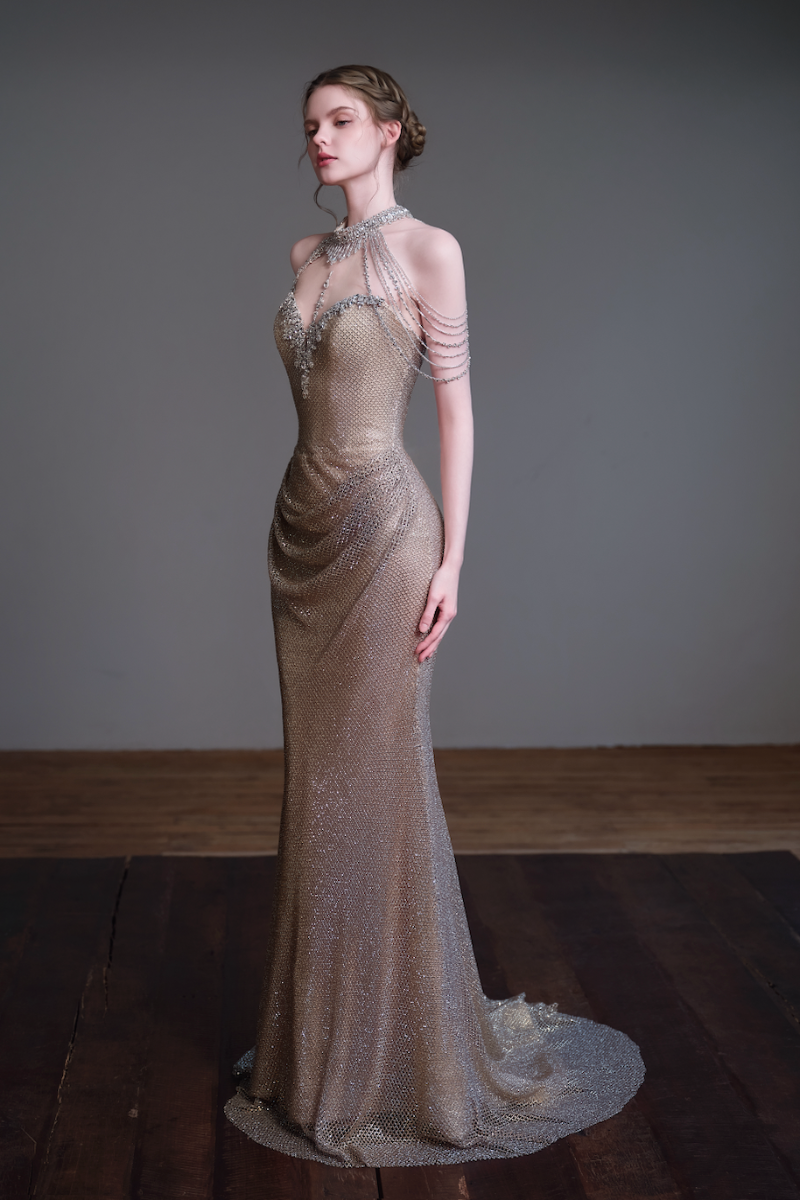 LX Kylie Halter Gown