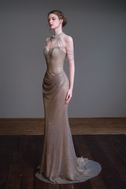 LX Kylie Halter Gown