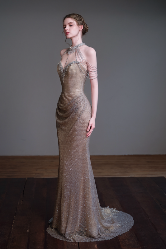 LX Kylie Halter Gown