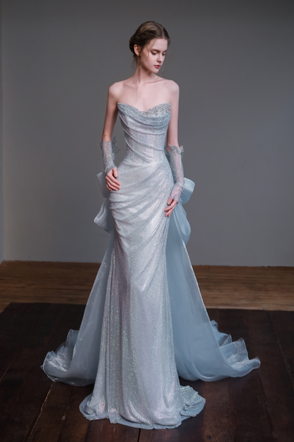 LX Ethan Mermaid Overskirt w Gloves Gown