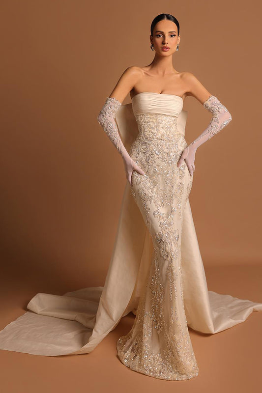 TE Elisa Mermaid Gown with Gloves