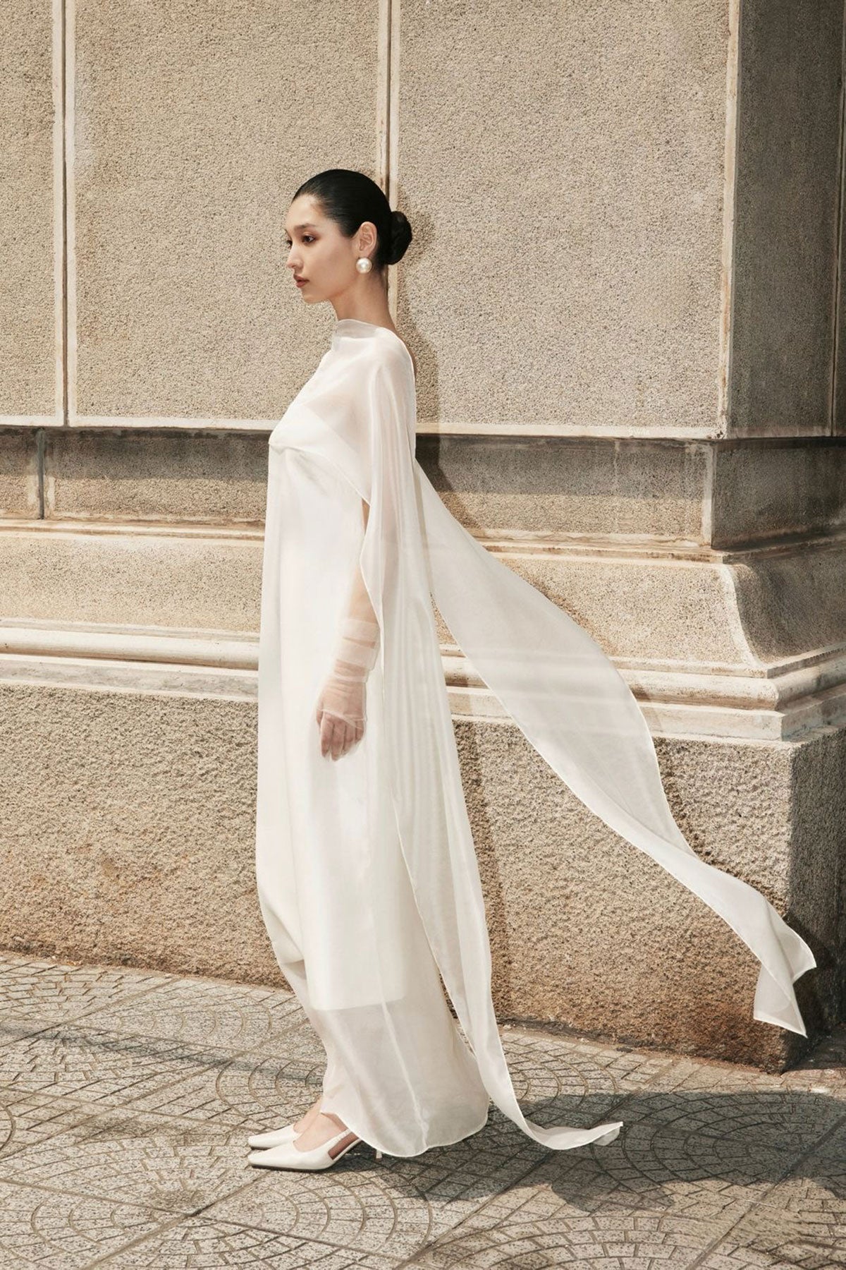 VD Georgia Chiffon White Gown