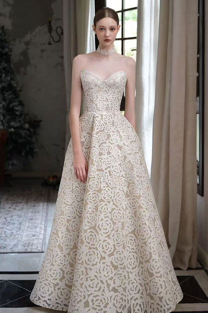 LX Rose Sweetheart White Gown
