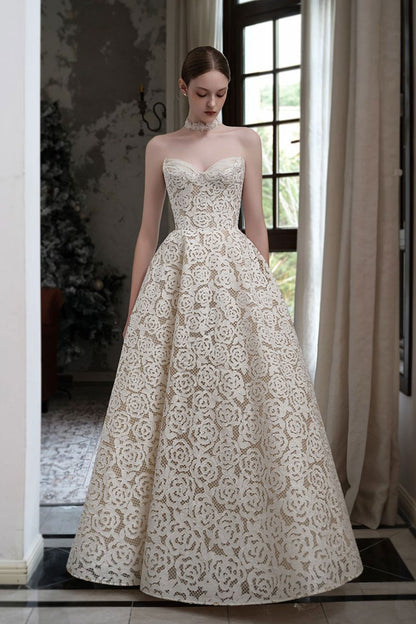 LX Rose Sweetheart White Gown