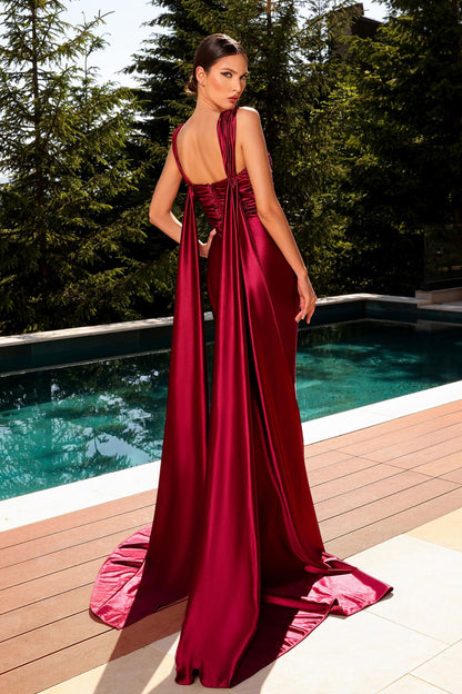 JA Tesa Sweetheart Burgundy Satin