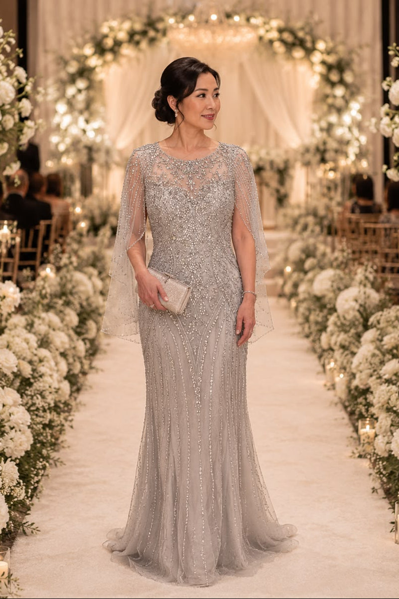 GH Valent Silver Cape Gown