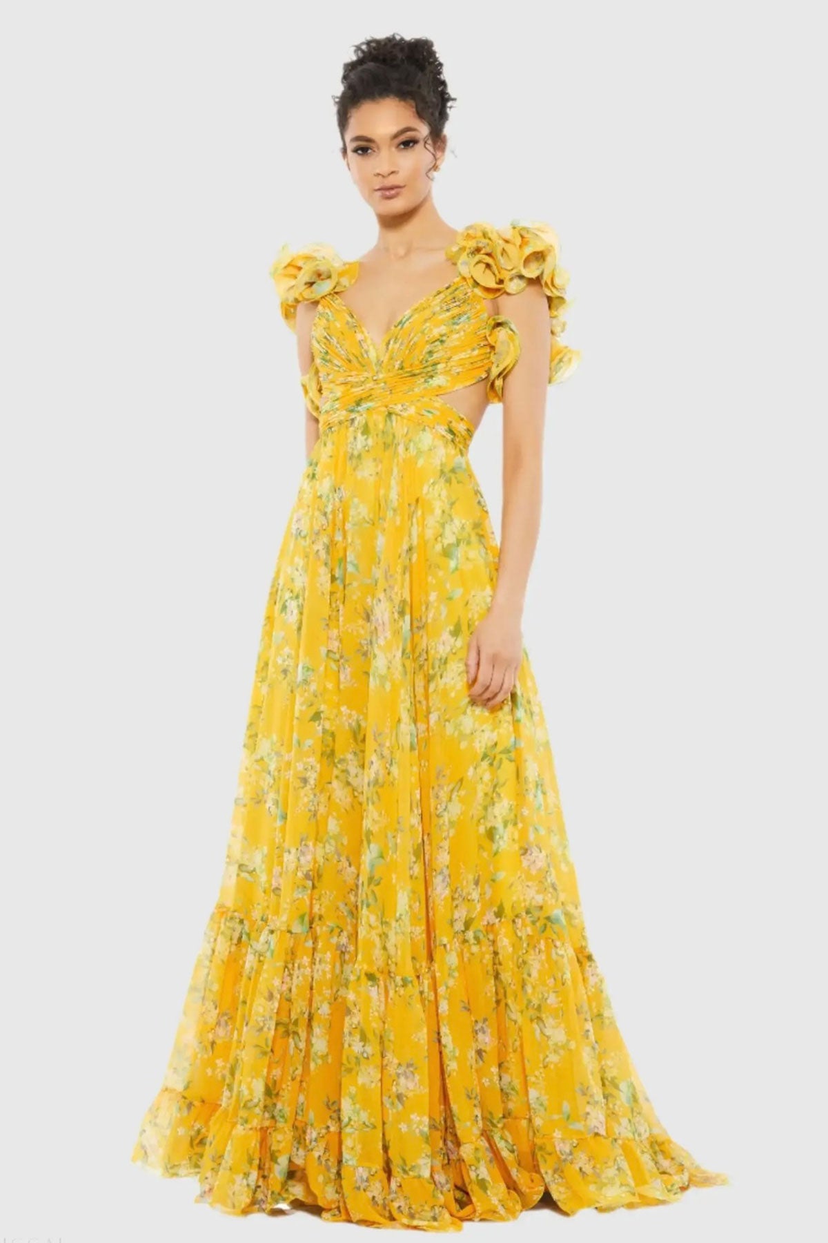 MD Butter Cape Floral Gown