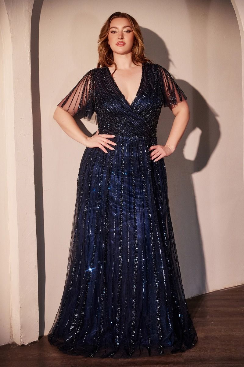 CD Belina Navy Sleeve Gown