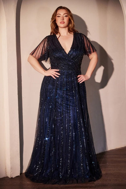 CD Belina Navy Sleeve Gown