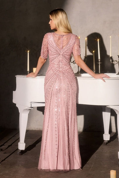 CD Kitty Blush Sleeve Gown