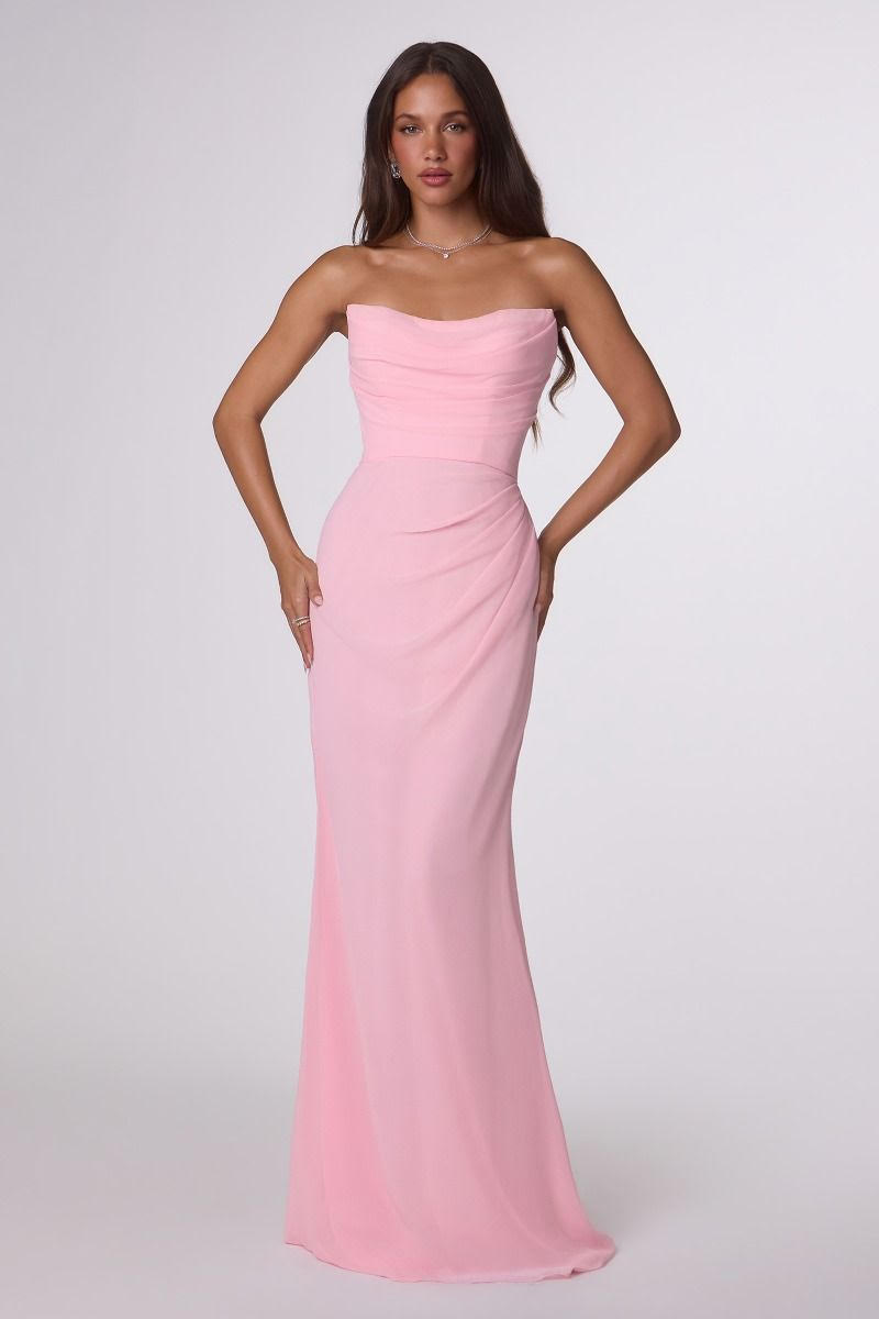 CD Adena Blush Pink Chiffon Gown